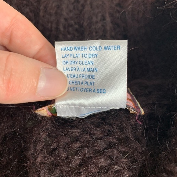 April Cornell For Cornell Trading Womens OS Brown Cable Knit Shawl Poncho Fringe - Picture 4 of 12